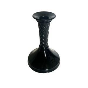 Vintage Black Amethyst 6" Tall Candleholder